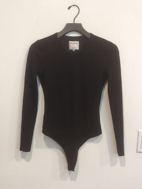 Privacy Please Black Long Sleeve Bodysuit